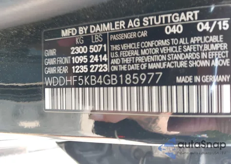 2016 Mercedes-Benz E 350 из США, поврежденный, VIN WDDHF5KB4GB185977